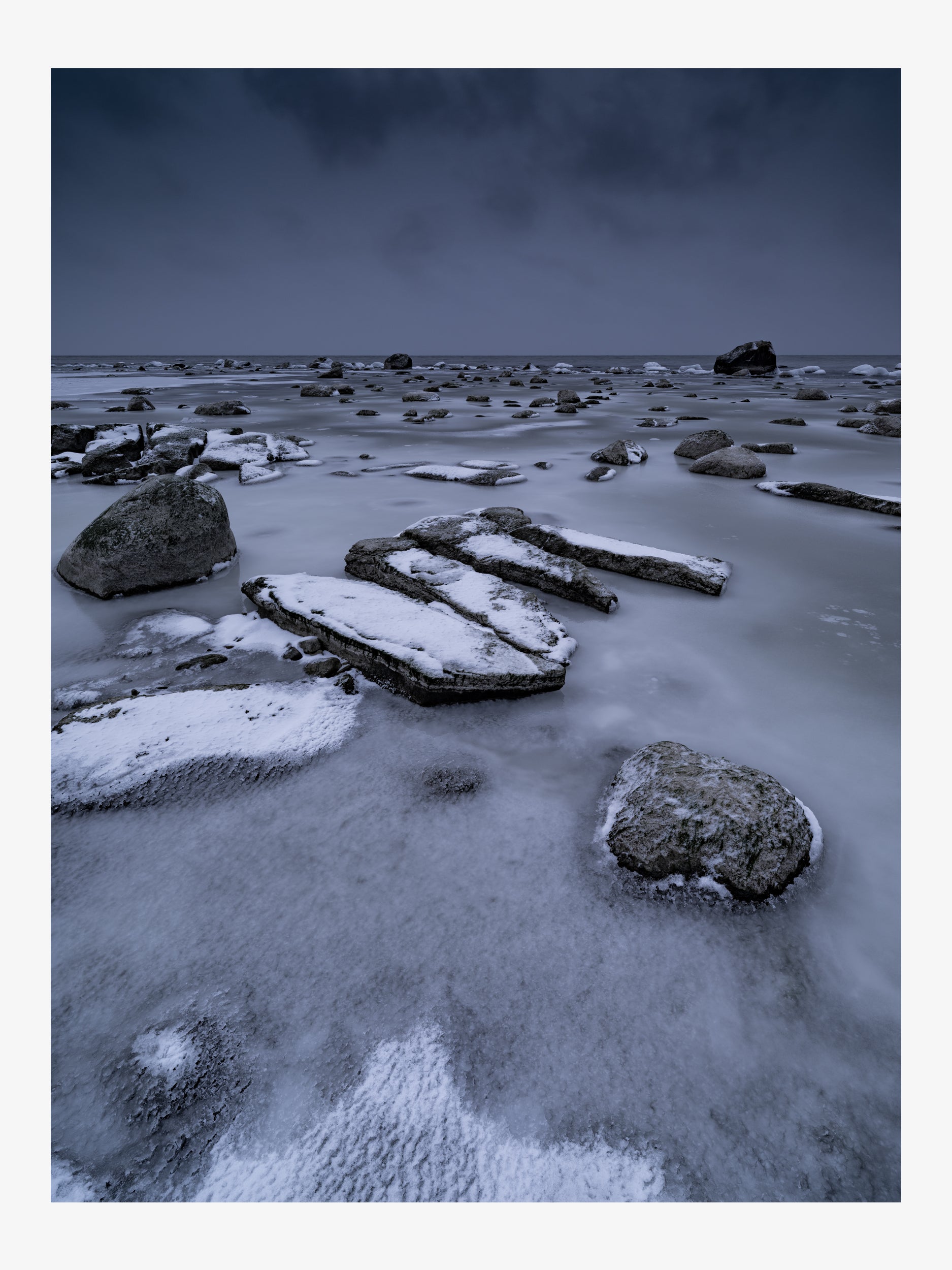 Frozen Coastal Rocks – Arctic Winter Fine Art Print