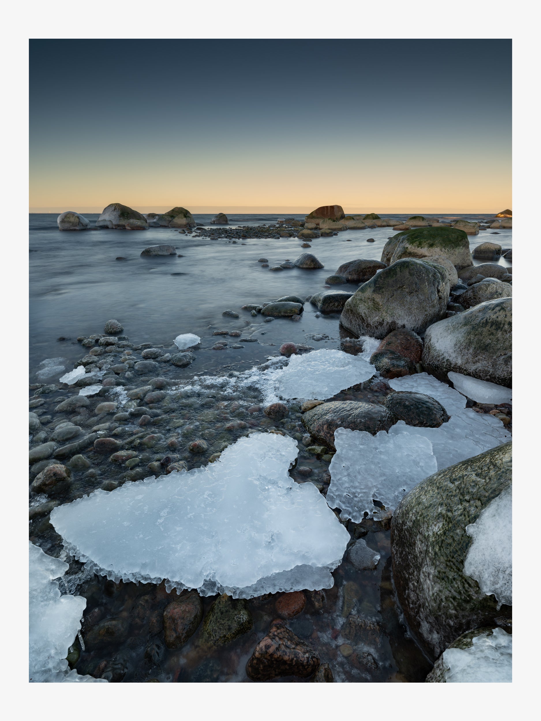 Icy Baltic Shore at Sunrise – Nordic Seascape Fine Art Print