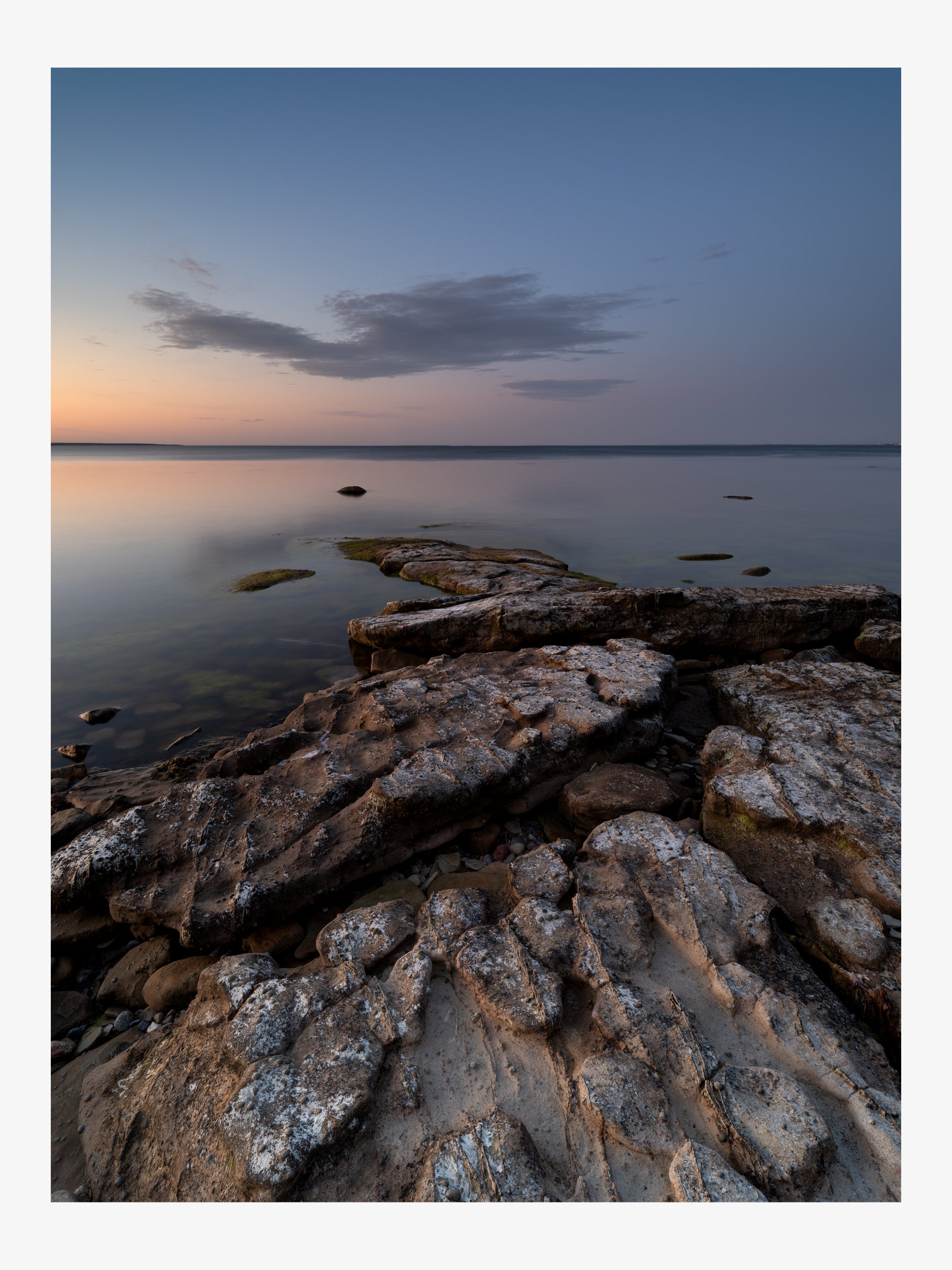 Rocky Baltic Coast at Sunset – Gentle Light Seascape Fine Art Print