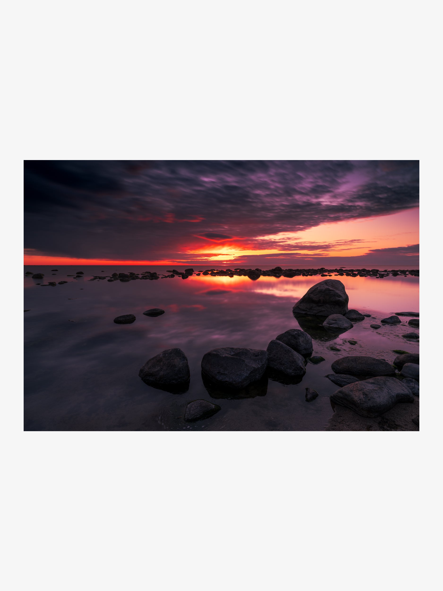 Fiery Baltic Sunset – Reflective Seascape Fine Art Print
