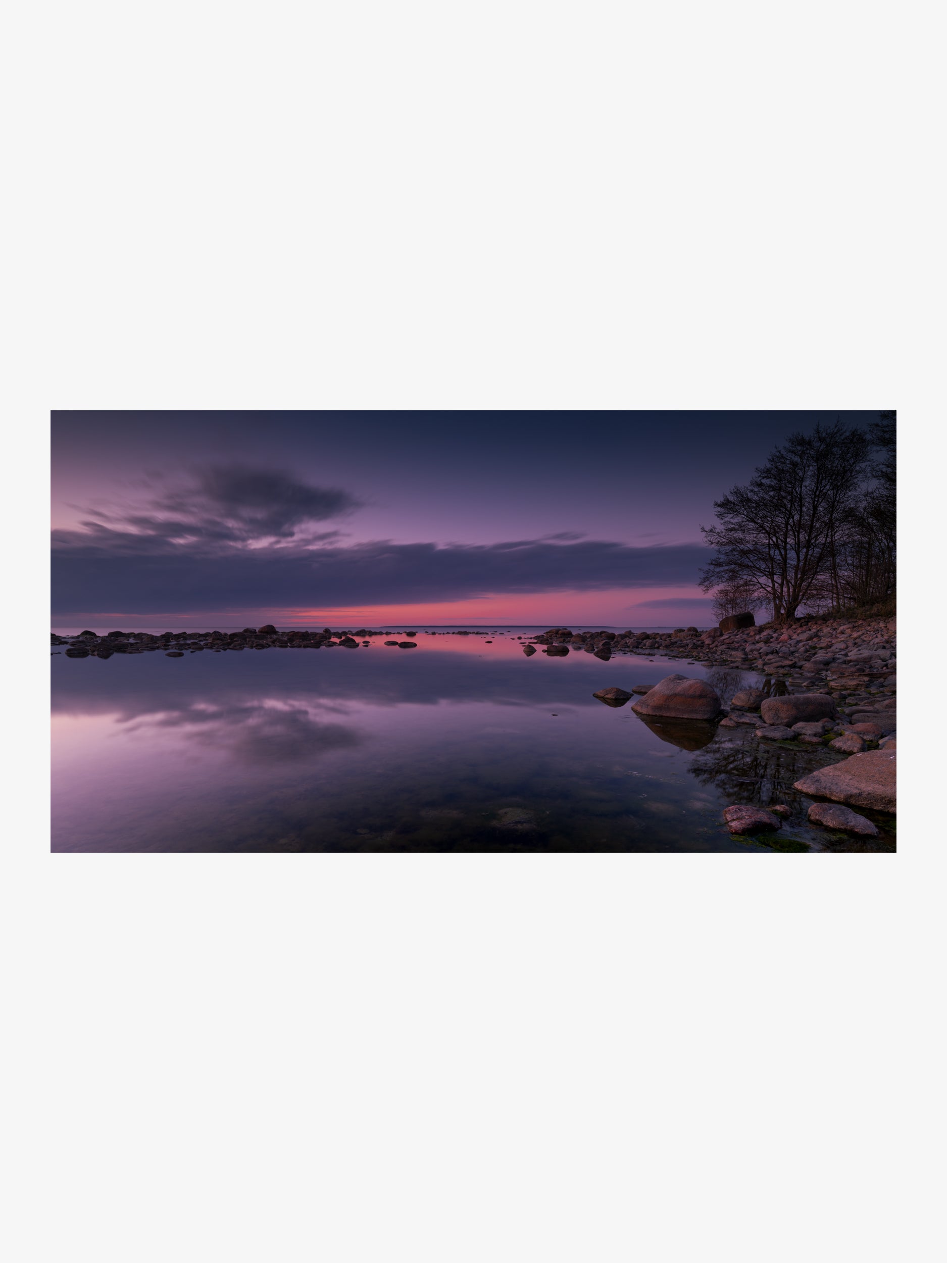 Twilight over the Baltic Shore – Serene Purple Seascape Fine Art Print