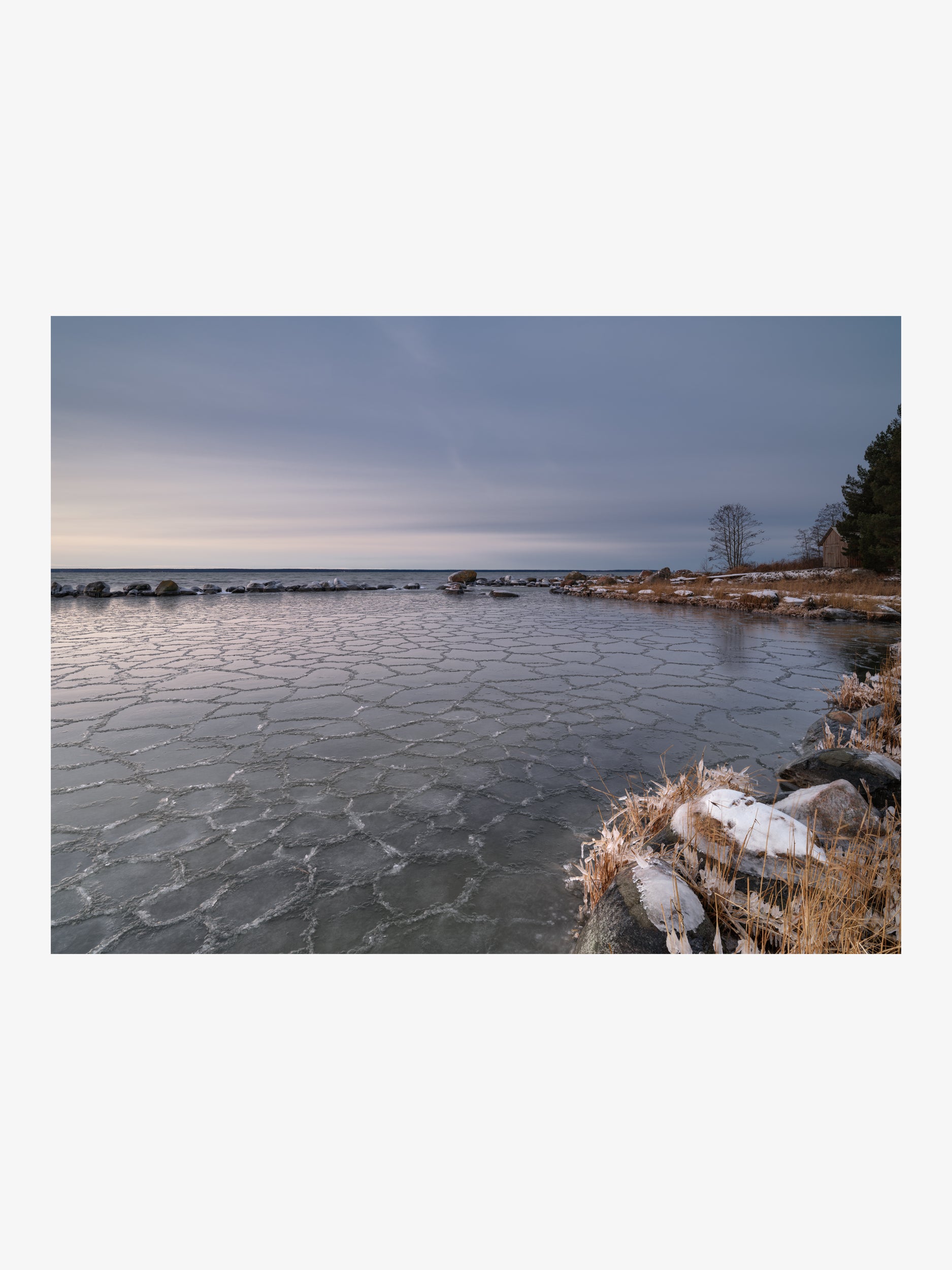 Frozen Bay with Ice Pattern
