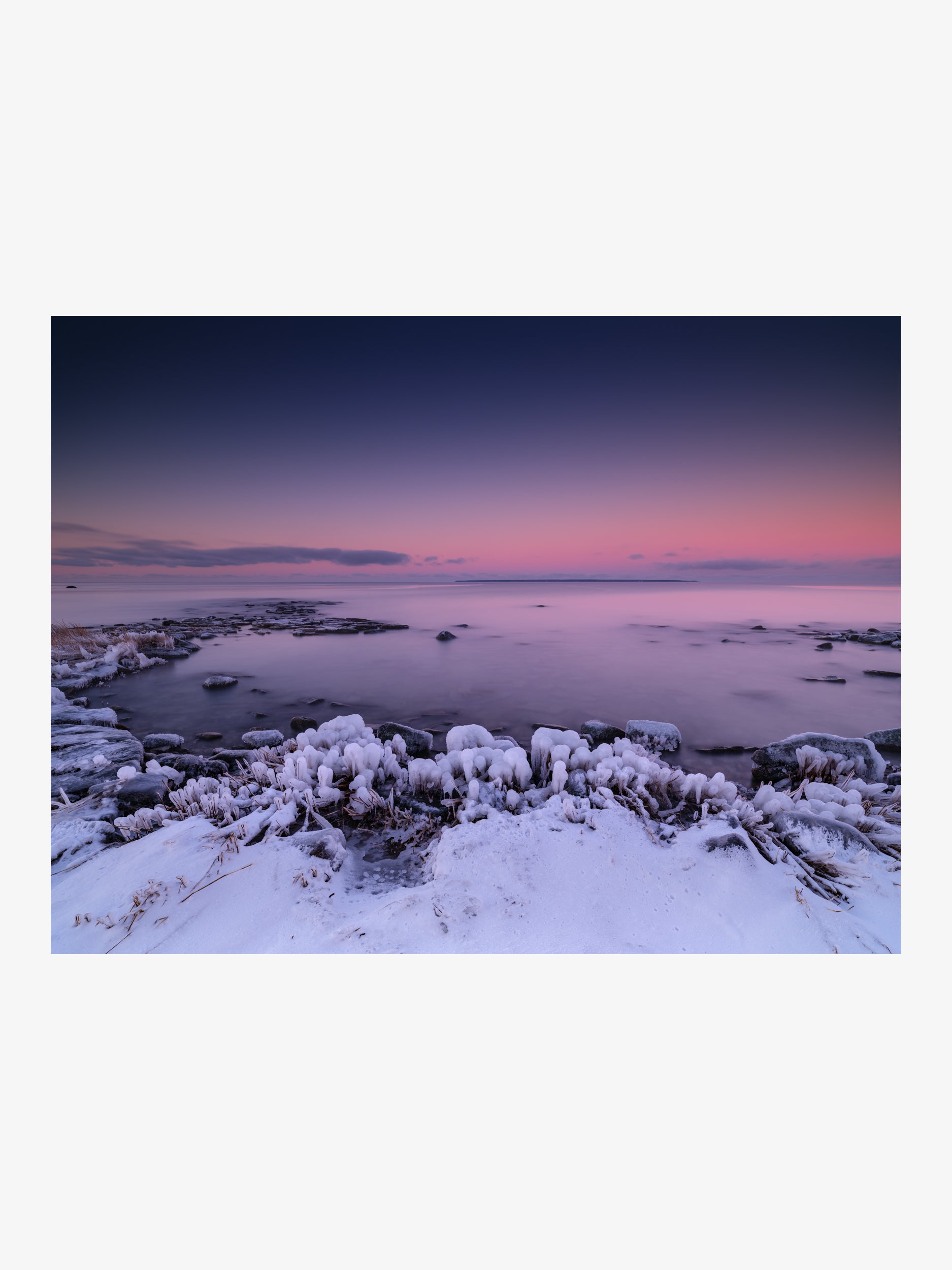 Winter Shore in Pink Twilight