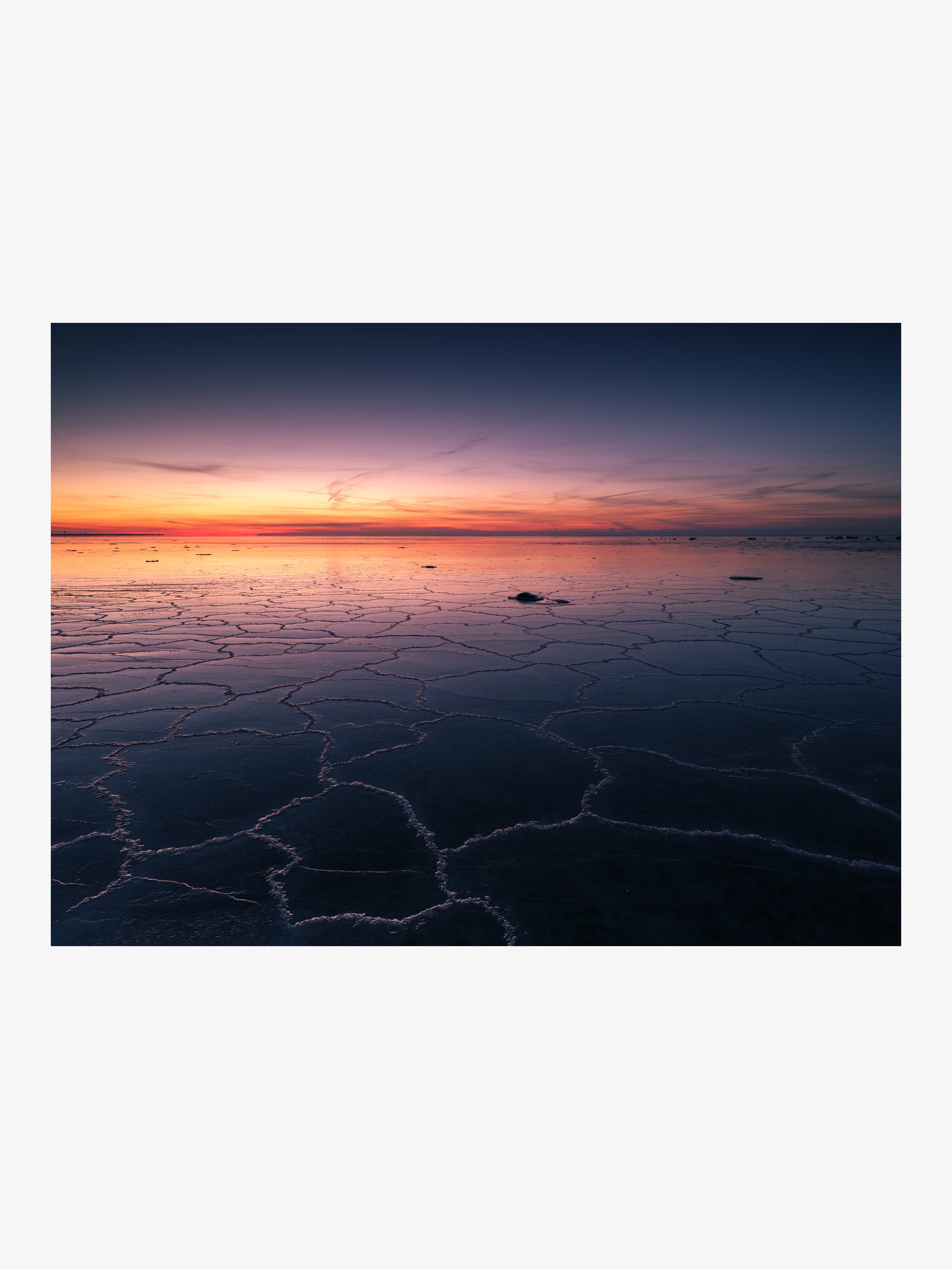 Sunset Over Patterned Ice
