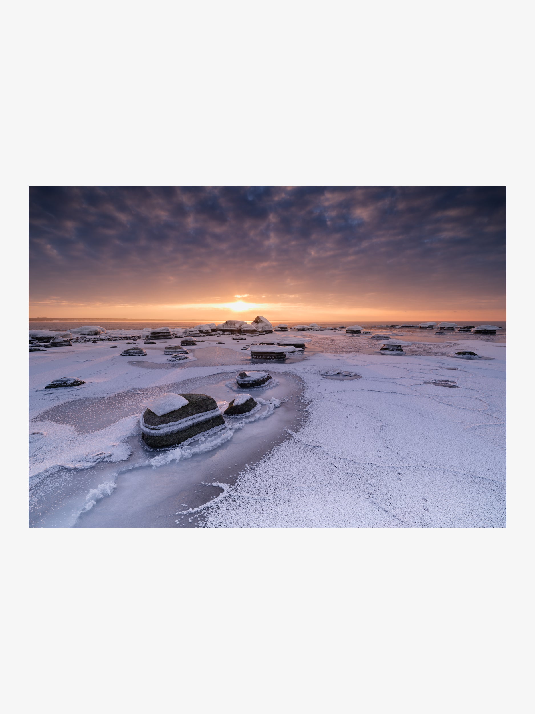 Icy Coast in Sunset Light